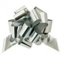 Large Pull Bows 2" Metallic SIlver WMPB-2MS